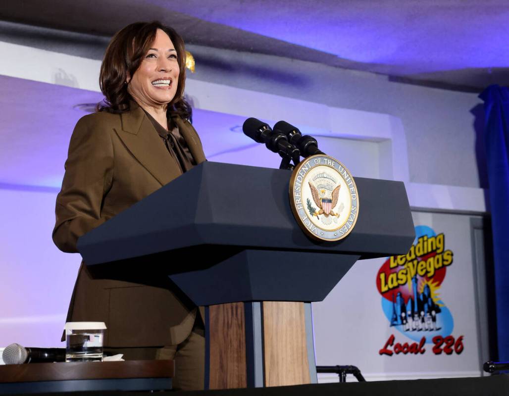 Vice President Kamala Harris speaks to Culinary Union members and guests at union headquarters ...