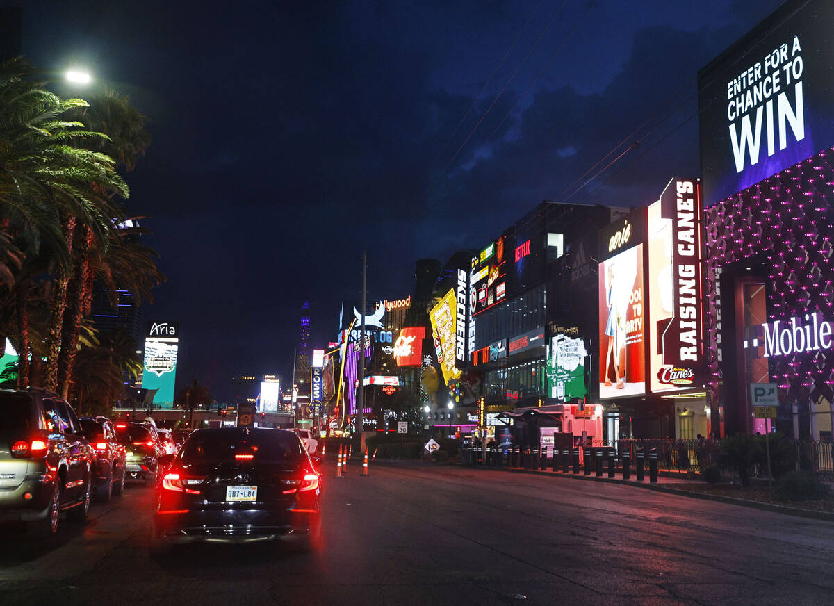 Las Vegas Boulevard is seen on the Strip, Wednesday, June 7, 2023, in Las Vegas. (Chitose Suzuk ...