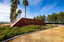 A sign for Summerlin on Summerlin Parkway, near Rampart Boulevard in Las Vegas on Thursday, Nov ...