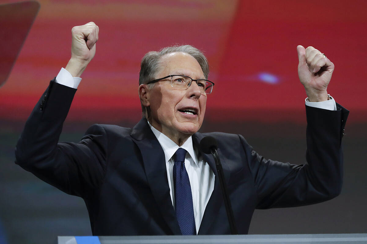 National Rifle Association Executive Vice President Wayne LaPierre speaks at the NRA Annual Mee ...