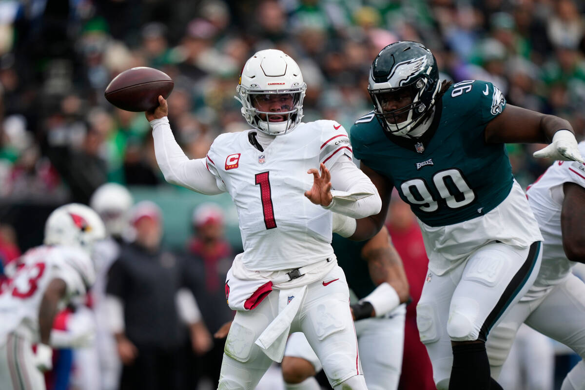 Arizona Cardinals' Kyler Murray plays during an NFL football game, Sunday, Dec. 31, 2023, in Ph ...