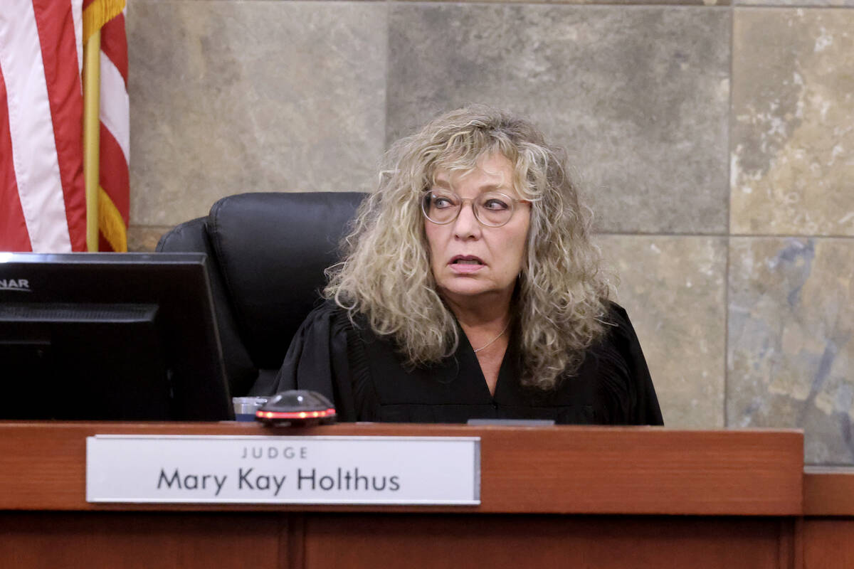 District Judge Mary Kay Holthus presides in court for a sentencing hearing for Deobra Redden, w ...