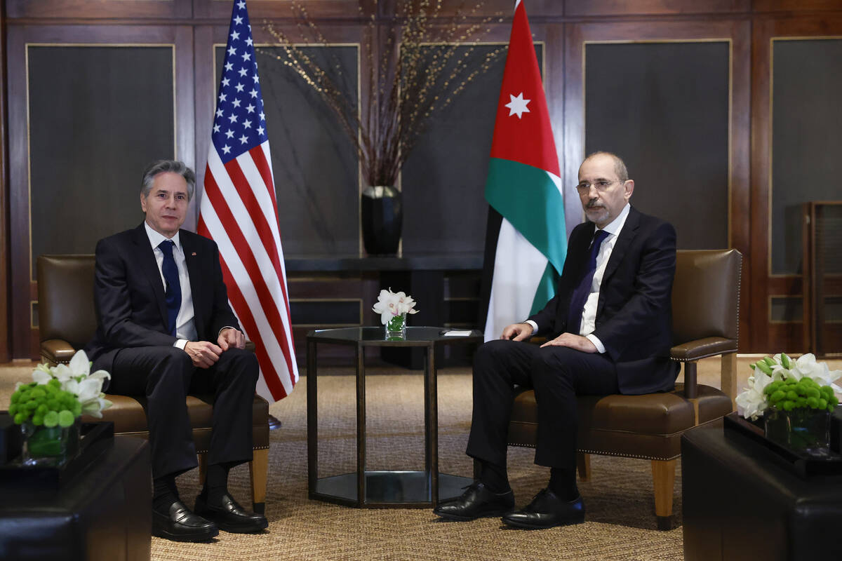 U.S. Secretary of State Antony Blinken meets with Jordanian Foreign Minister Ayman Safadi in Am ...