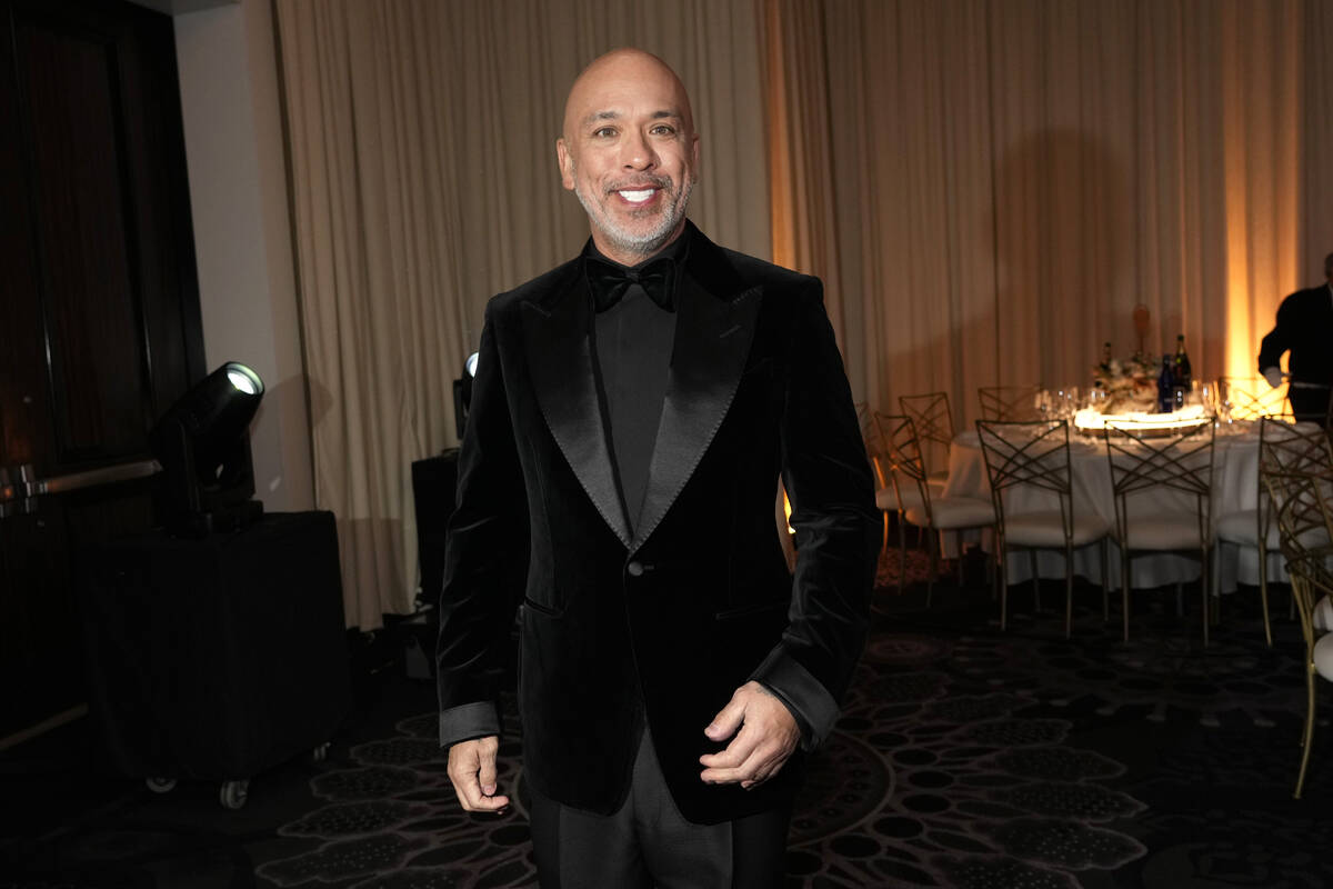 Host Jo Koy arrives at the 81st Golden Globe Awards on Sunday, Jan. 7, 2024, at the Beverly Hil ...