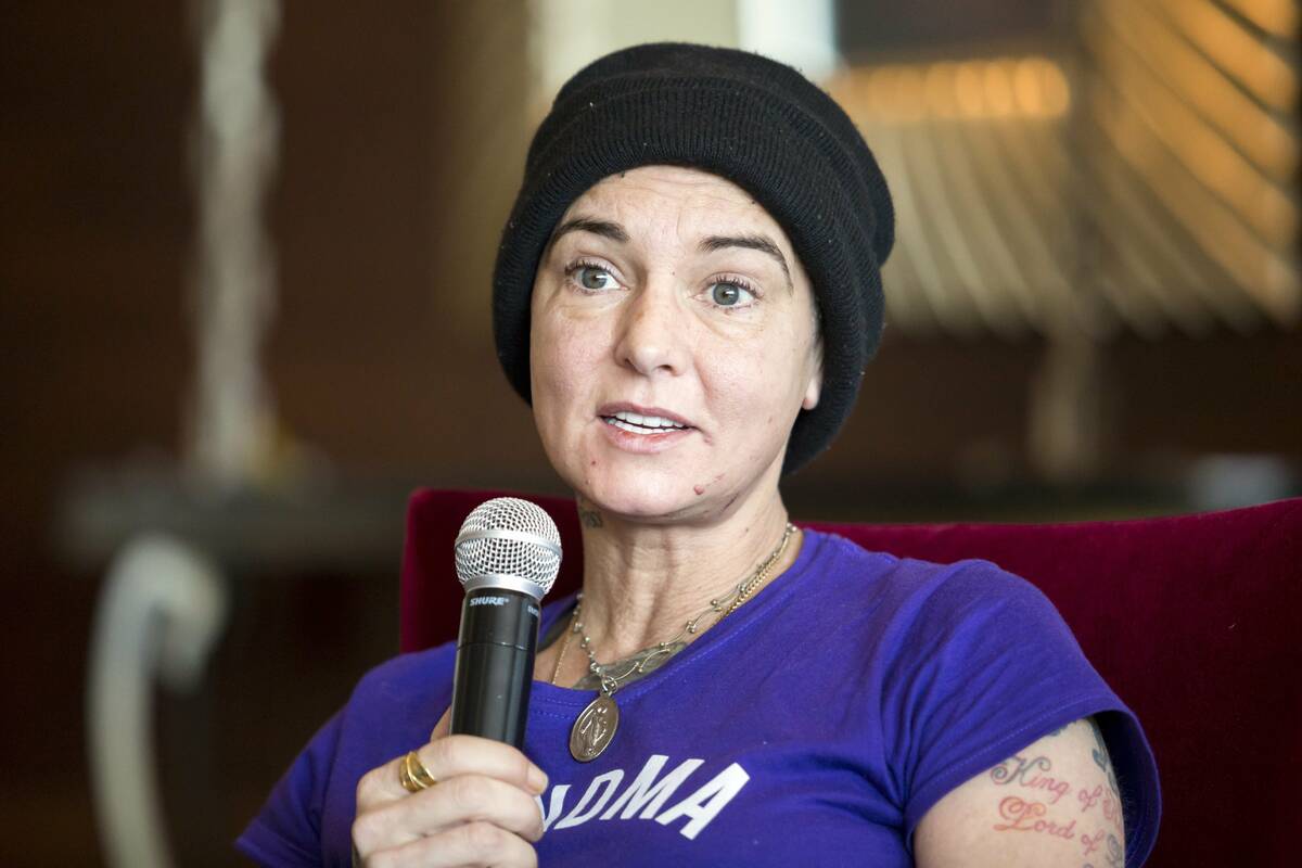 Irish singer-songwriter Sinead O'Connor attends a press event during the Budapest Spring Festiv ...