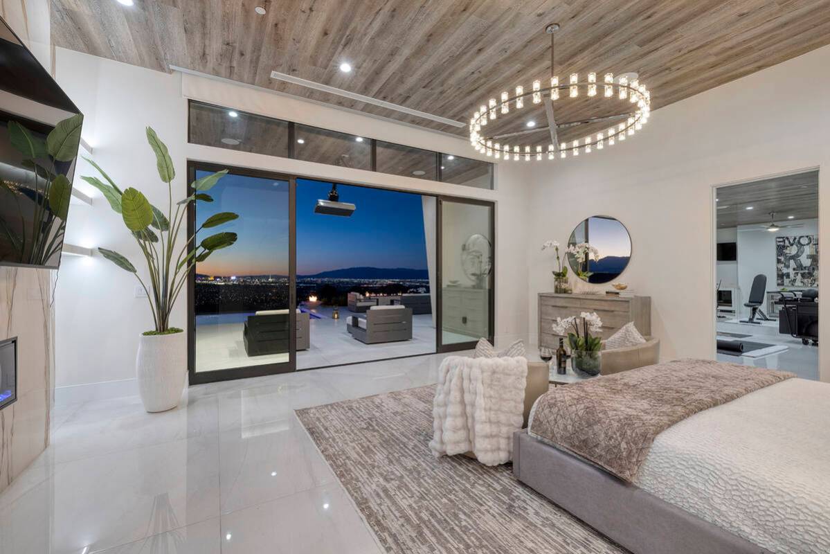 The master suite has its own balcony. (Douglas Elliman of Nevada)