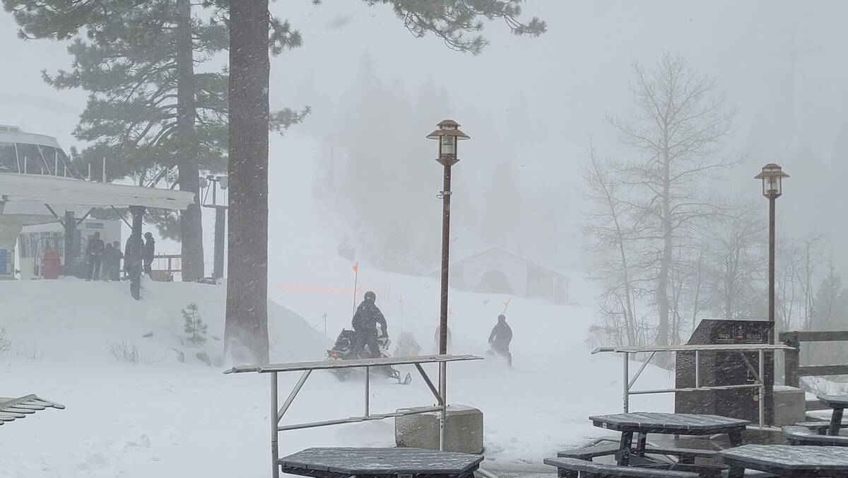 Rescues crews work at the scene of an avalanche at the Palisades Tahoe ski resort on Wednesday, ...