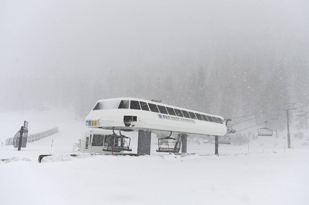 The ski lift at Palisades Tahoe is closed after an avalanche occurred on Wednesday, Jan. 10, 20 ...