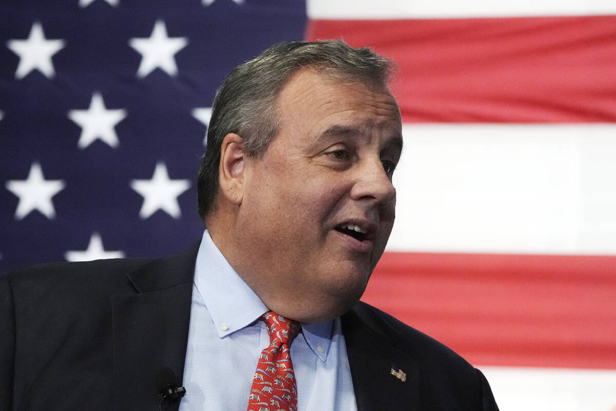 Former New Jersey Gov. Chris Christie smiles during a gathering, June 6, 2023, in Manchester, N ...