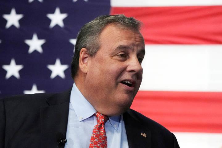 Former New Jersey Gov. Chris Christie smiles during a gathering, June 6, 2023, in Manchester, N ...