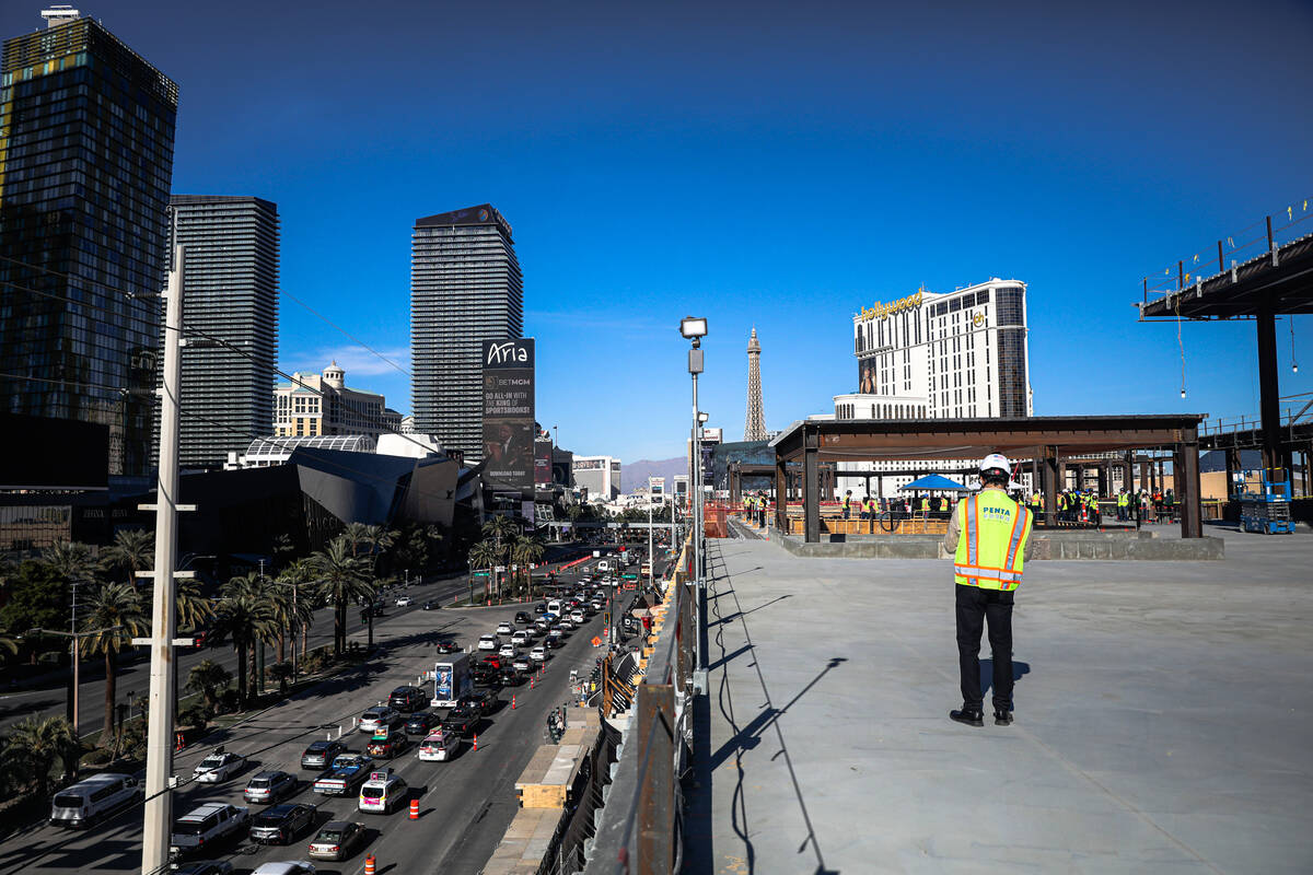 The construction site for BLVD, a 400,000 square foot retail dining center on the Strip, in Las ...