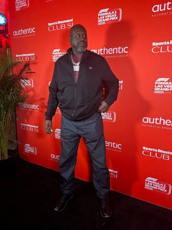 Shaquille O'Neal is shown on the red carpet at Sports Illustrated's Club SI in the Flamingo's M ...