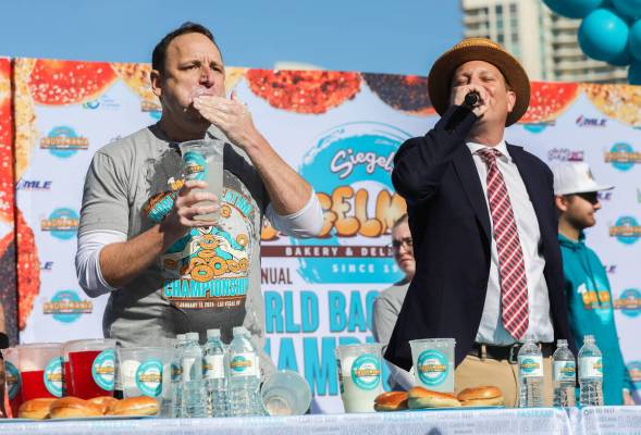 Joey Chestnut, No. 1 ranked competitive eater, races to eat as many bagels with cream cheese as ...