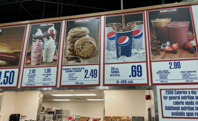 A double chocolate chunk cookie is seen for sale at the Costco food court on St. Rose in Hender ...