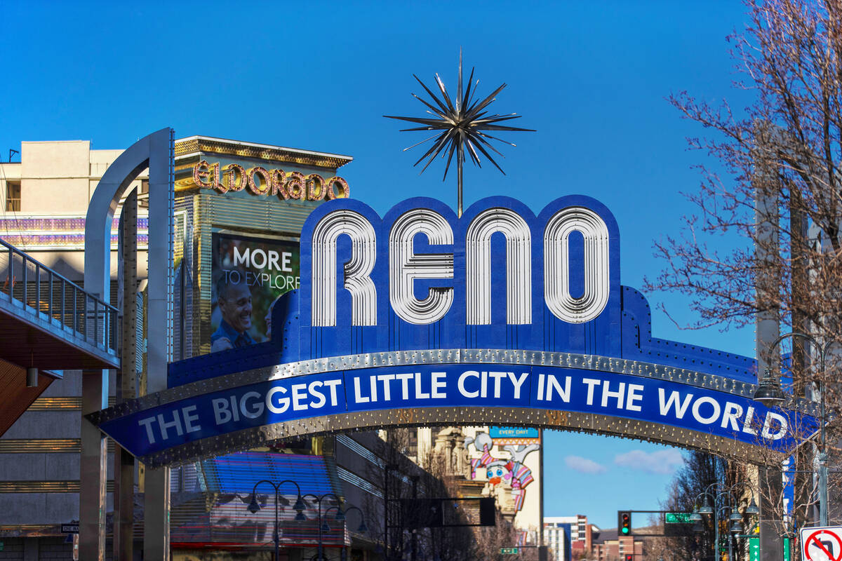 Downtown Reno on Jan. 19, 2021. (Benjamin Hager/Las Vegas Review-Journal) @benjaminhphoto
