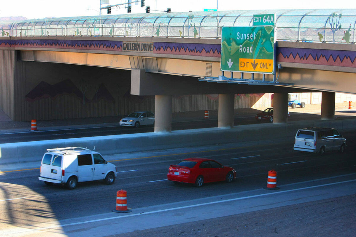The Galleria Drive interchange on Interstate 515 is seen in 2009 in Henderson. (Las Vegas Revie ...