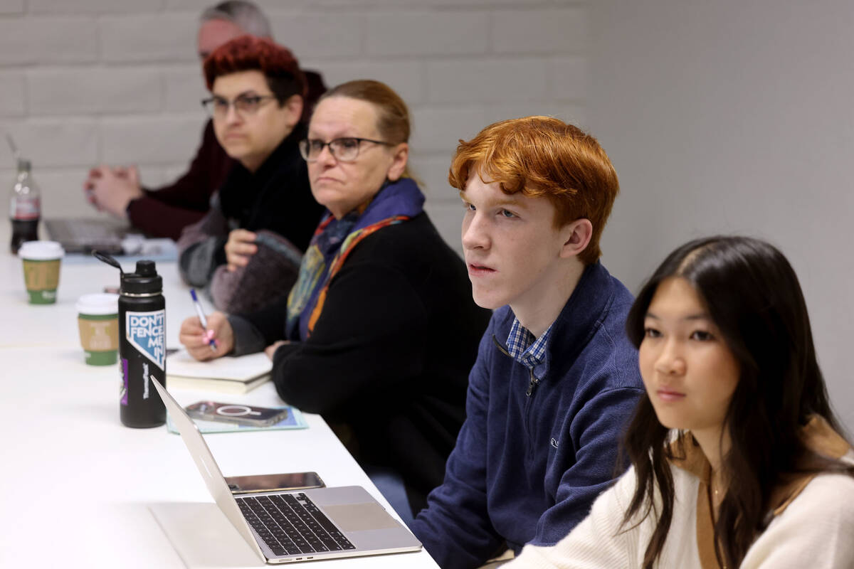 Cooper Cunningham, 18, a senior at Bishop Gorman High School, and Ella King, 17, a senior at Co ...