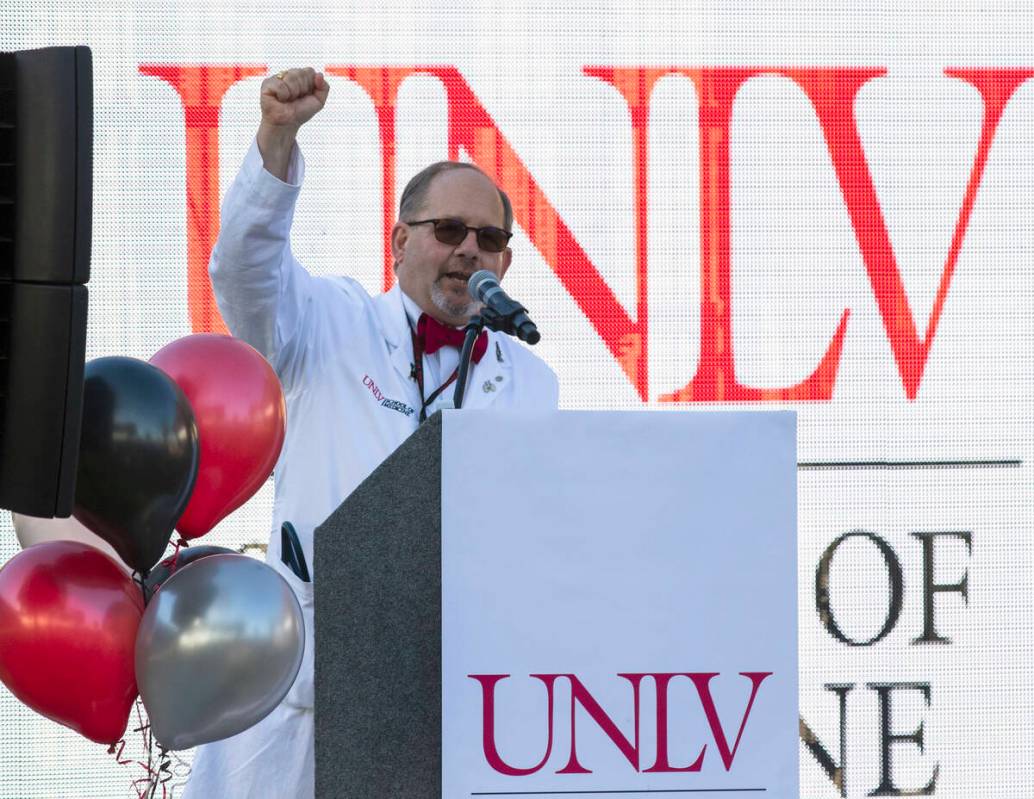 Dr. Marc J. Kahn, dean of the UNLV School of Medicine, speaks during the national Match Day at ...