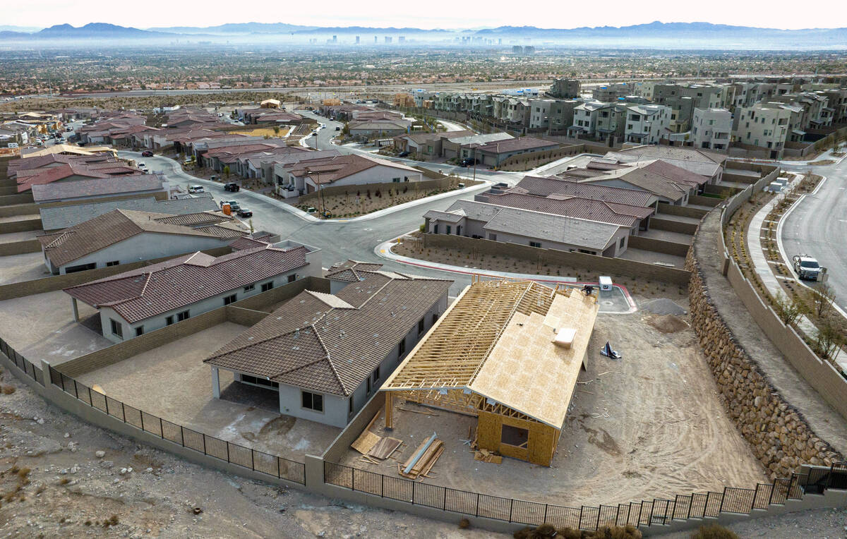 Construction is underway for a new housing development in the western portion of Summerlin near ...