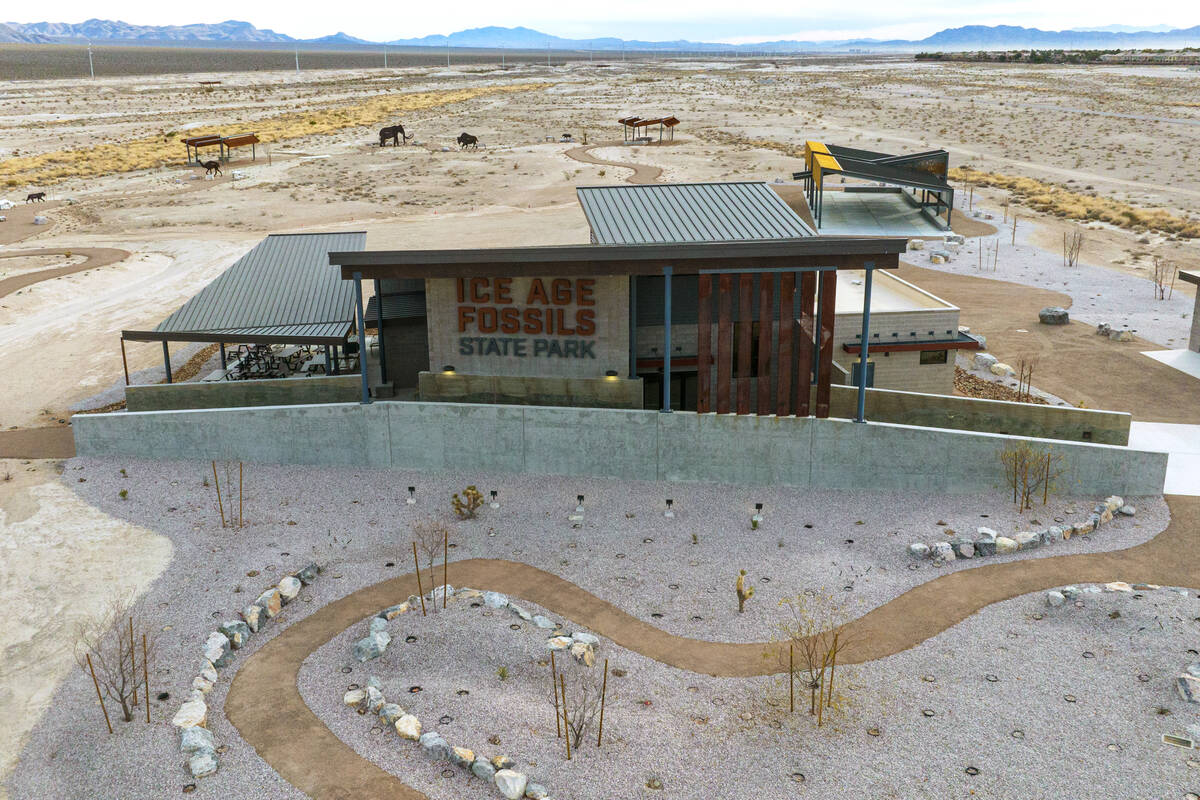 An aerial view of Ice Age Fossils State Park at 8660 North Decatur Blvd., on Friday, Jan. 5, 20 ...