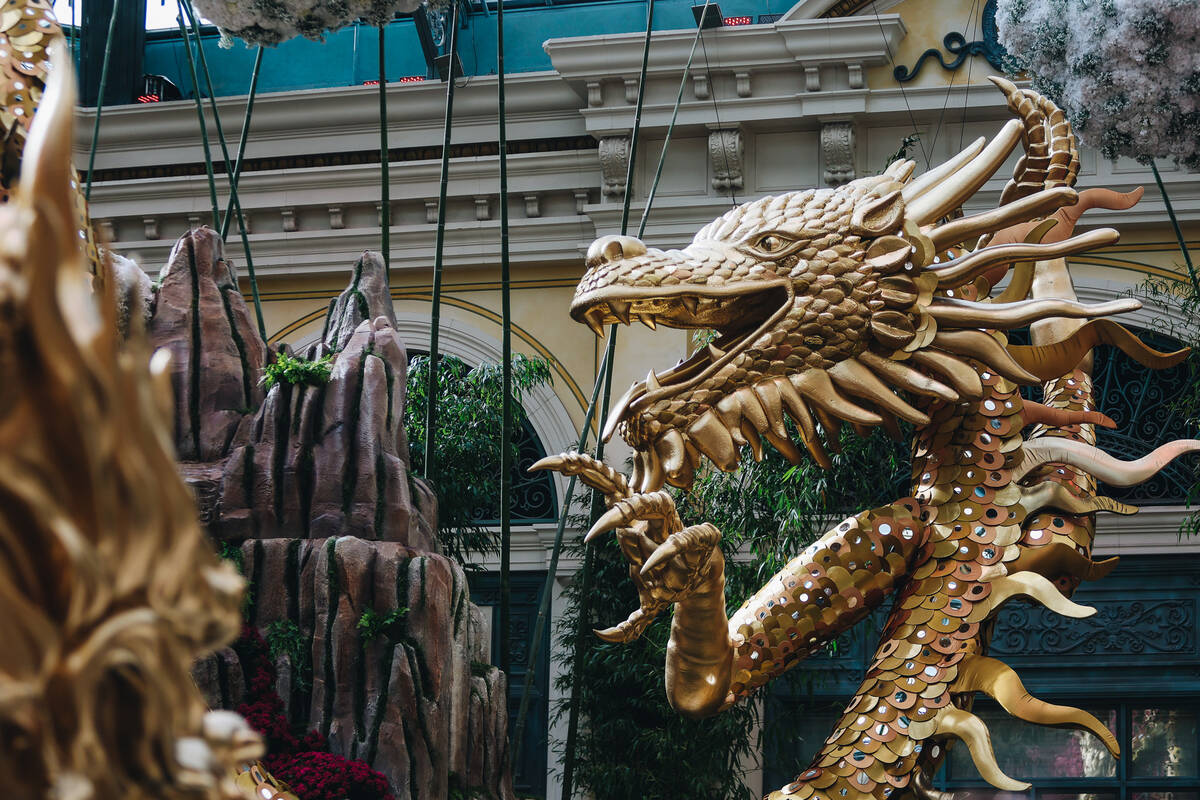 A Chinese New Year themed display is seen at the Bellagio Conservatory and Botanical Gardens on ...