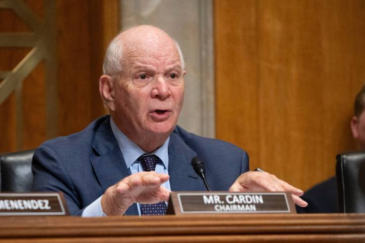 Sen. Ben Cardin, D-MD, chairman of the Senate Foreign Relations Committee, made the motion to t ...