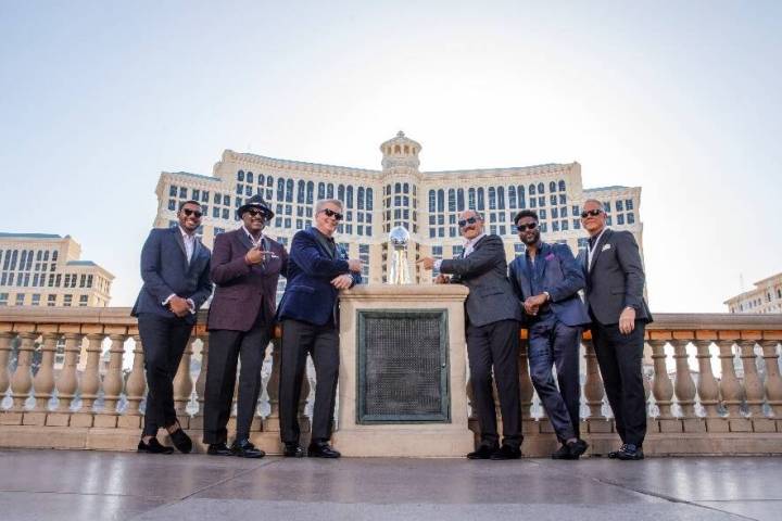 Members of the CBS Sports broadcast team are shown at Bellagio on the Strip. The network plans ...