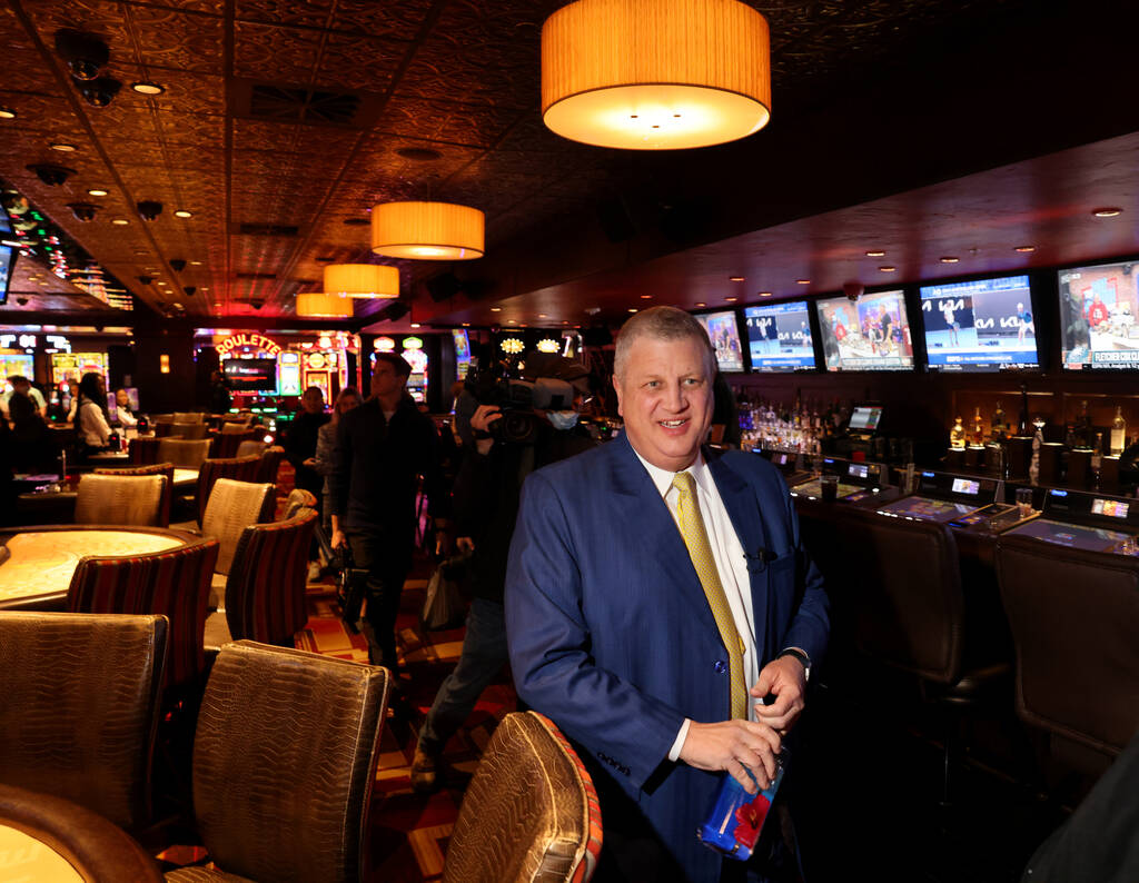 Golden Gate CEO Derek Stevens gives a tour during a celebration of its 118th anniversary in dow ...