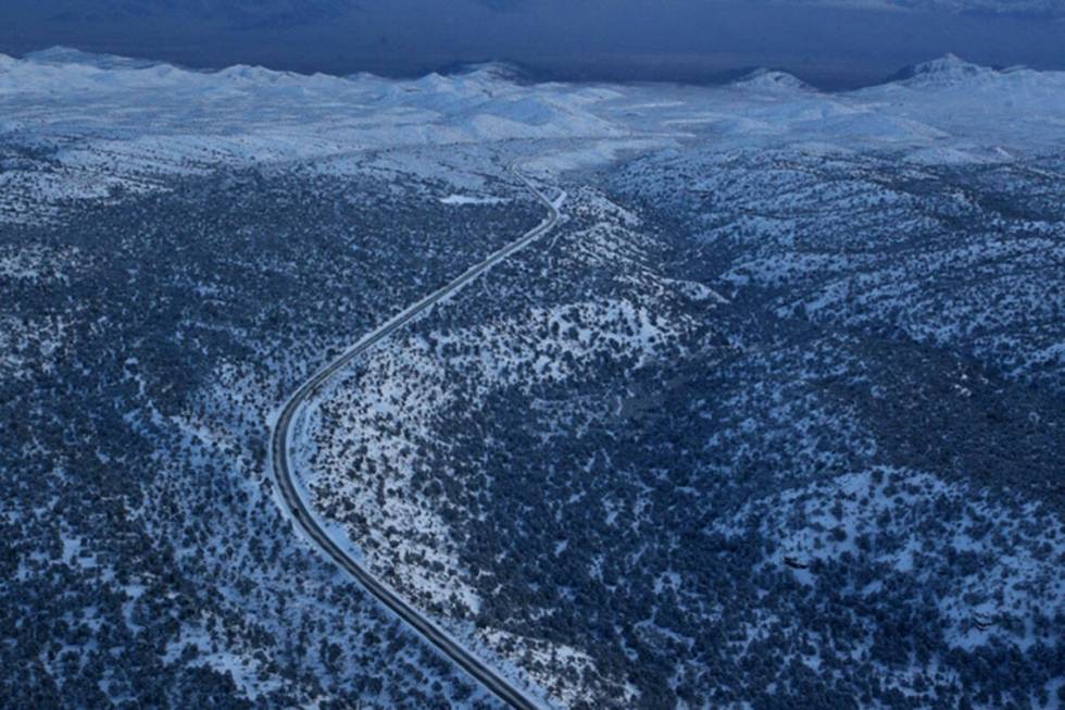 Lee Canyon Road in the Spring Mountains Friday, Dec. 27, 2019. (K.M. Cannon/Las Vegas Review-Jo ...