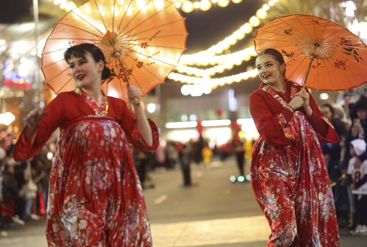 Best Agency performers entertain the crowd during Downtown Summerlin's Lunar New Year Parade on ...