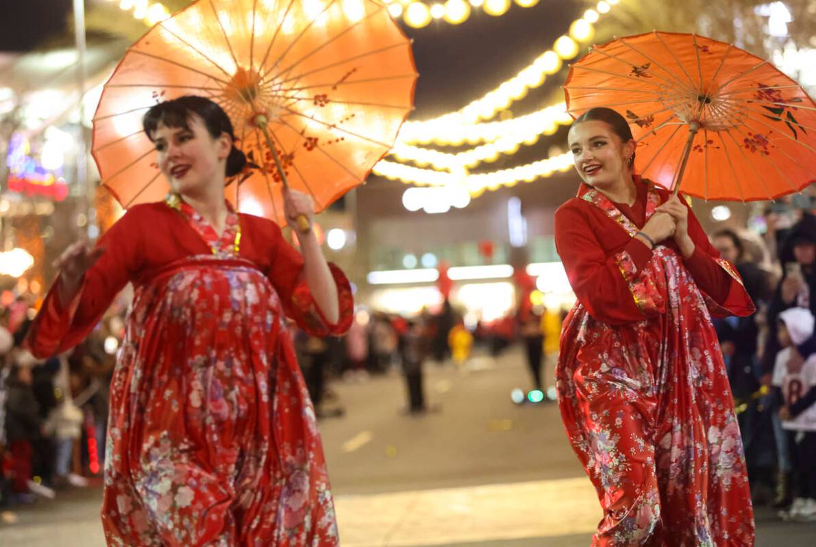 Best Agency performers entertain the crowd during Downtown Summerlin's Lunar New Year Parade on ...