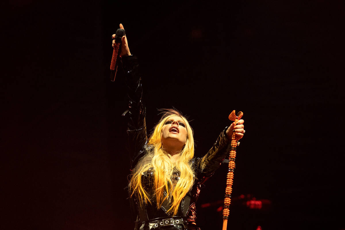 Avril Lavigne plays at the Las Vegas Festival Grounds on Sunday, Oct. 23, 2022, in Las Vegas. ( ...