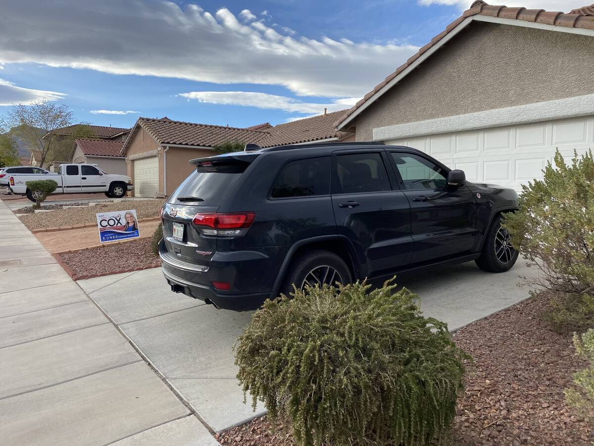 The Jeep Grand Cherokee that police say fled the scene of a crash on Oct. 13, 2022, is parked i ...