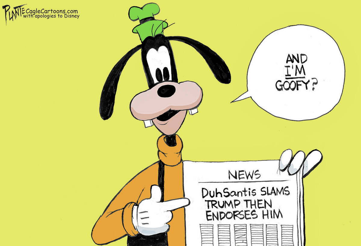 DuhSantis slams Trump, Governor Ron DeSantis, endorses, Goofy, Disney, ExPresident Donald J. Tr ...