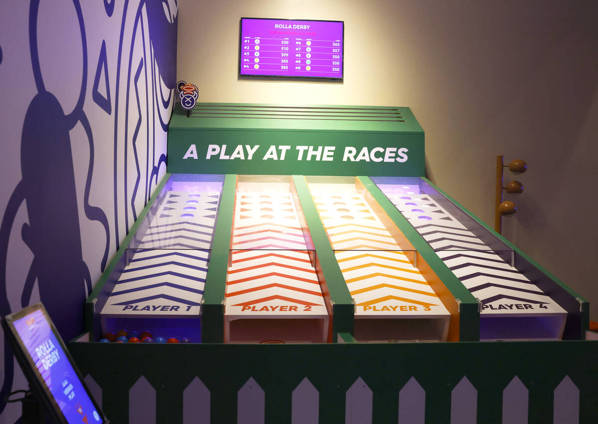 Roll Derby game is seen at Play Playground, a colorful interactive non-gaming venue, is seen at ...