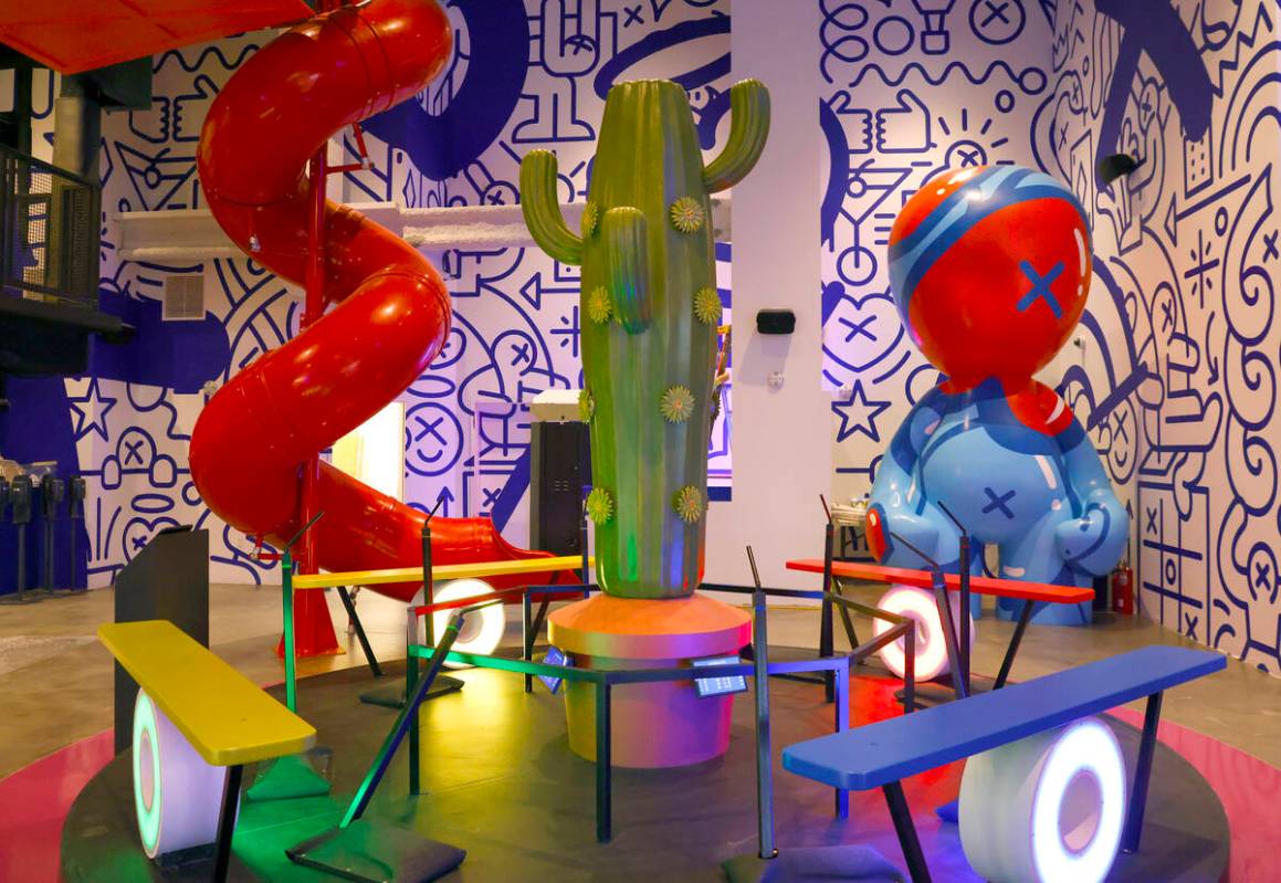 Cactus Actus game is seen at Play Playground, a colorful interactive non-gaming venue, is seen ...