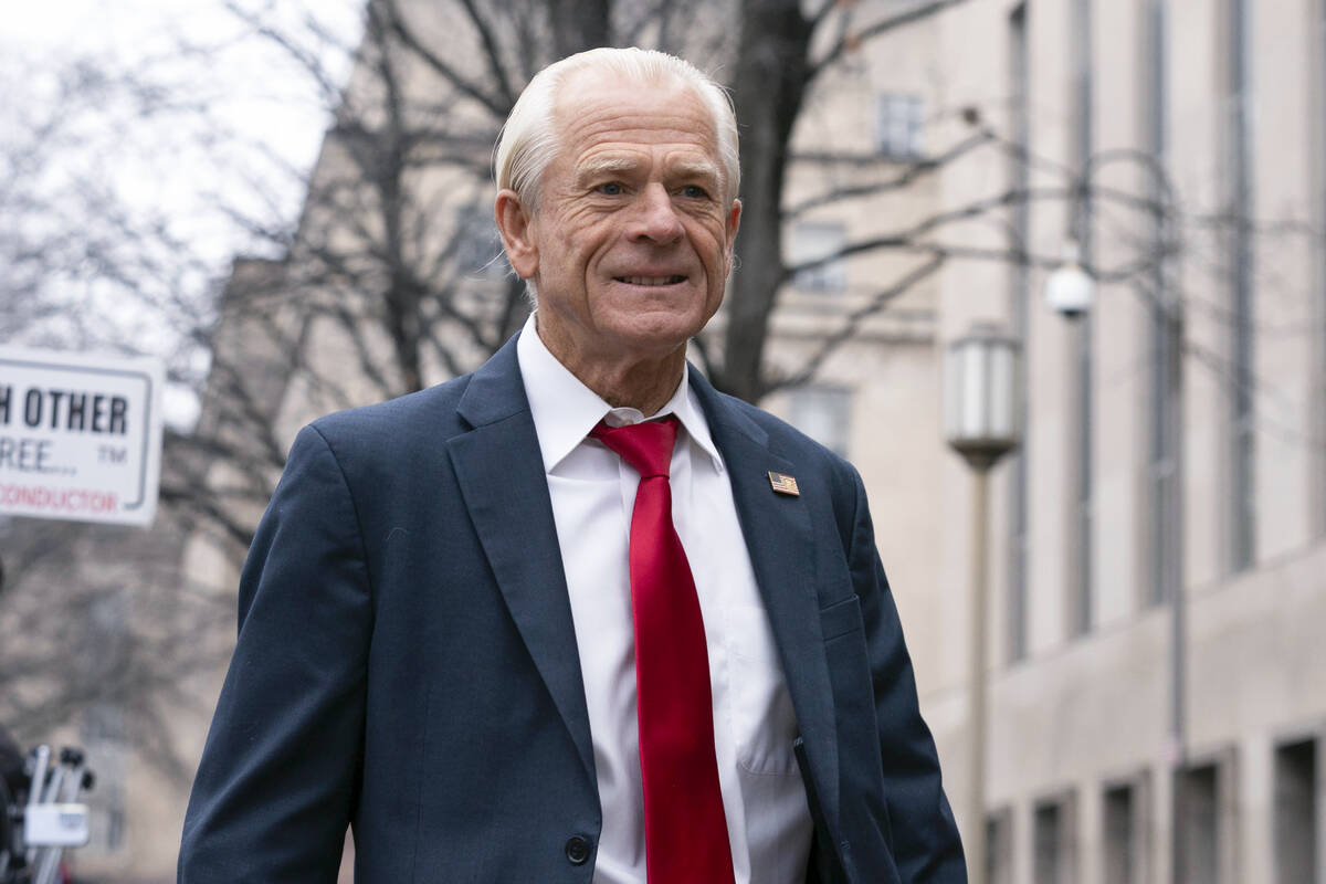 Former Trump White House trade adviser Peter Navarro arrives at U.S. Federal Courthouse in Wash ...