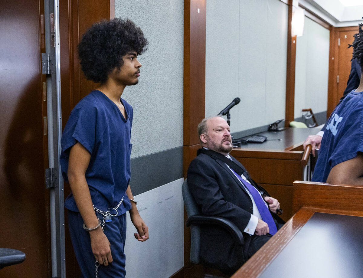 Defendant Treavion Randolph enters the courtroom in the Rancho High beating and death of Jonath ...