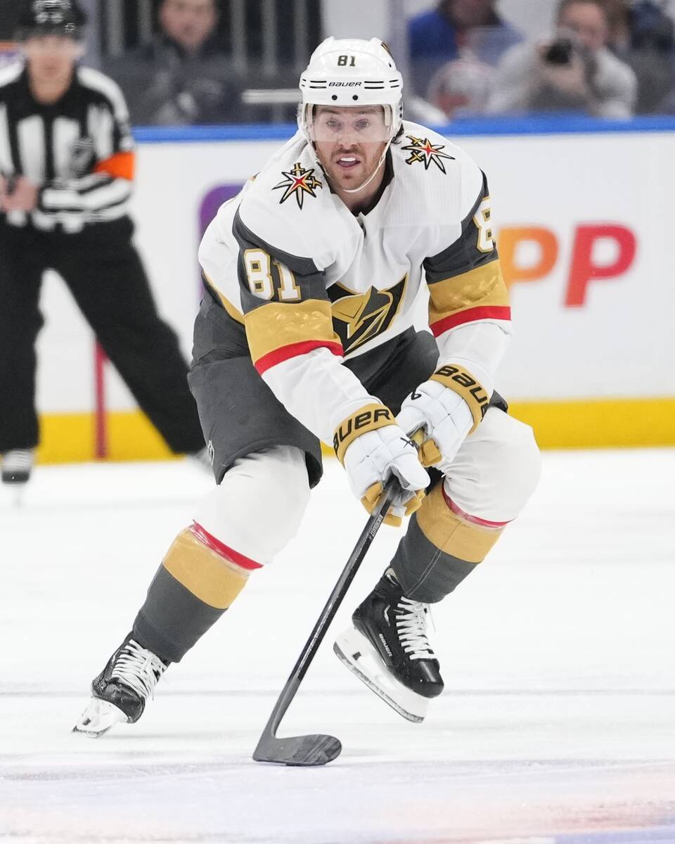 Vegas Golden Knights' Jonathan Marchessault (81) during the first period of an NHL hockey game ...