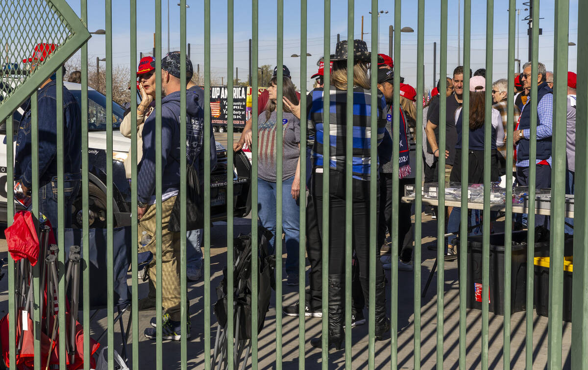 Supporters line up outside to see Republican presidential candidate former President Donald Tru ...