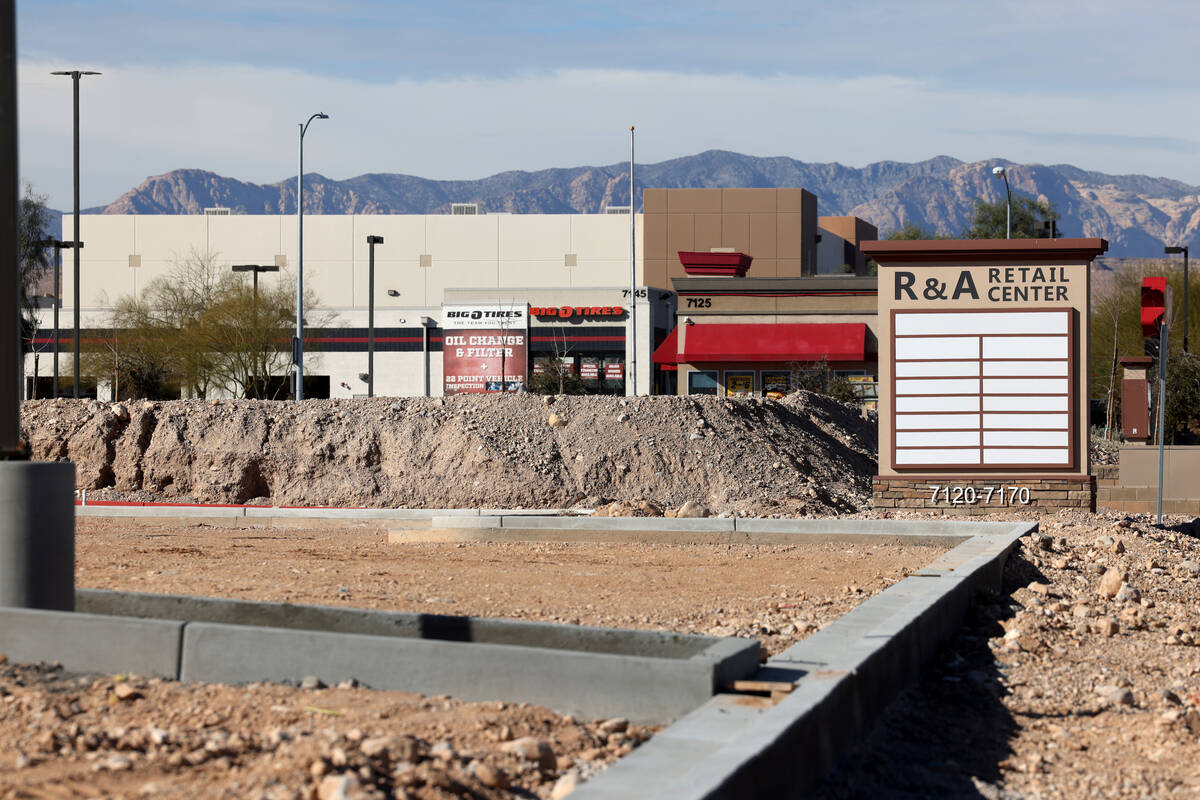 Site work continues for a retail center on South Rainbow Boulevard near West Warm Springs Road ...