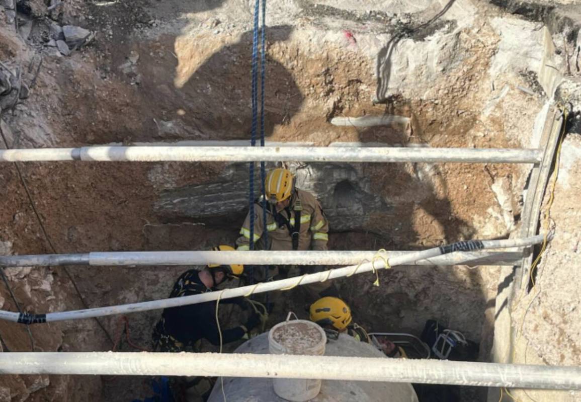 A worker was injured after falling into a trench at a Las Vegas construction site on Wednesday. ...