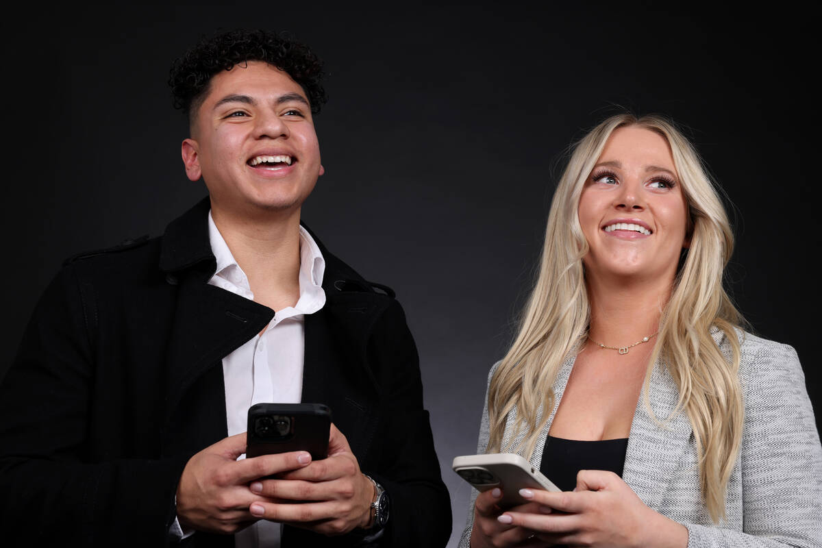 Generation Z real estate agents Bryan Cornejo, 21, and Khloe Hammond, 22, pose for a photo at t ...