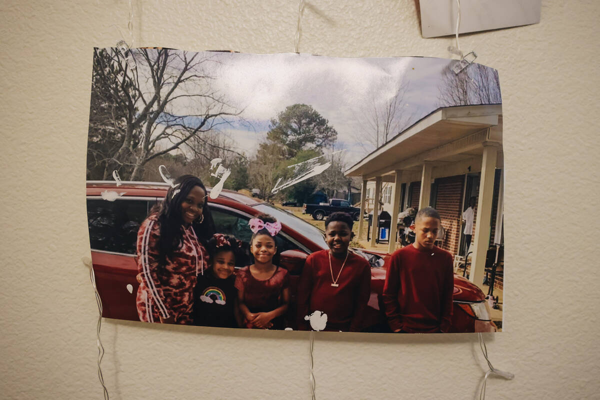From left: Katherine Patrick, Khole Hyde, Ka’Voni Hyder, Aiden Hyder and Adrian Hyder ar ...