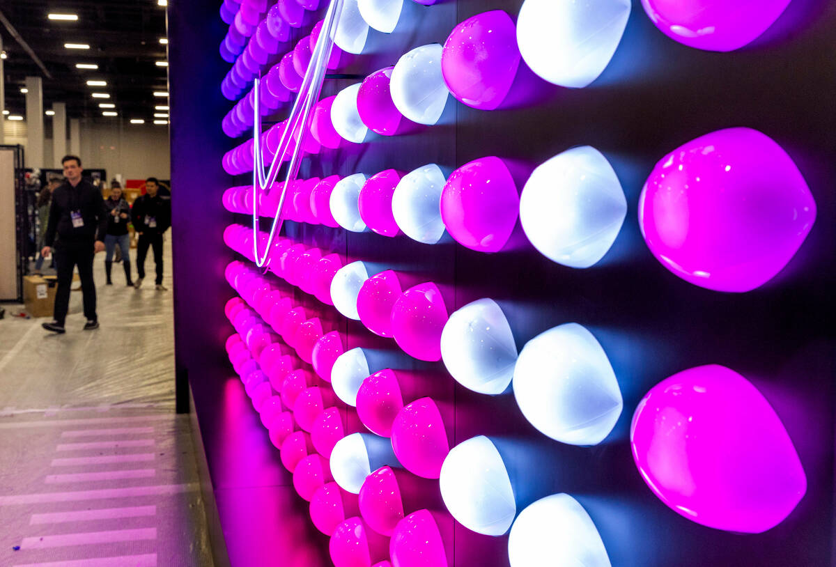 The interior of the NFL Shop being is set up for the Super Bowl Experience at the Mandalay Bay ...