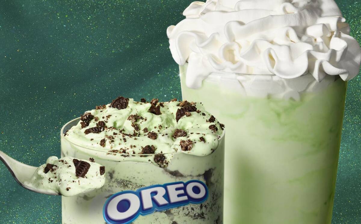 McDonald’s confirms return of Shamrock Shake and Oreo Shamrock McFlurry (Courtesy McDonald's ...