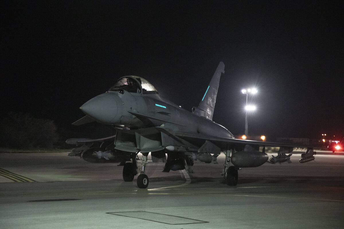 In this image provided the Ministry of Defence, an RAF Typhoon FRG4 aircraft prepares to take o ...