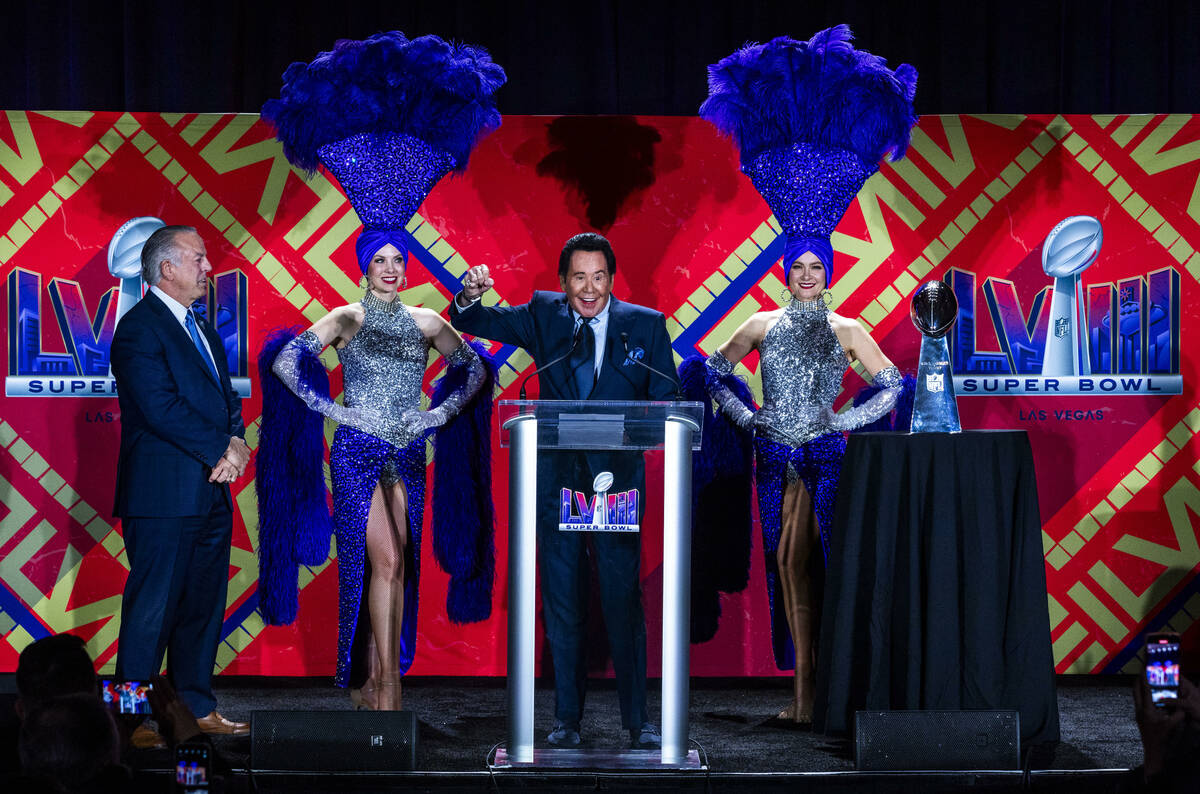 Wayne Newton is pumped about the Super Bowl coming to Las Vegas while Governor Joe Lombardo loo ...