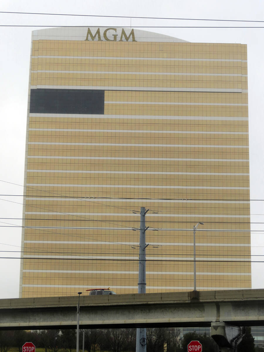 The exterior of the MGM Tower next to the Borgata casino is shown on Dec. 28, 2023, in Atlantic ...