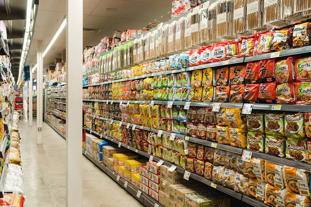 A look inside of a built out H Mart grocery store. (H Mart)